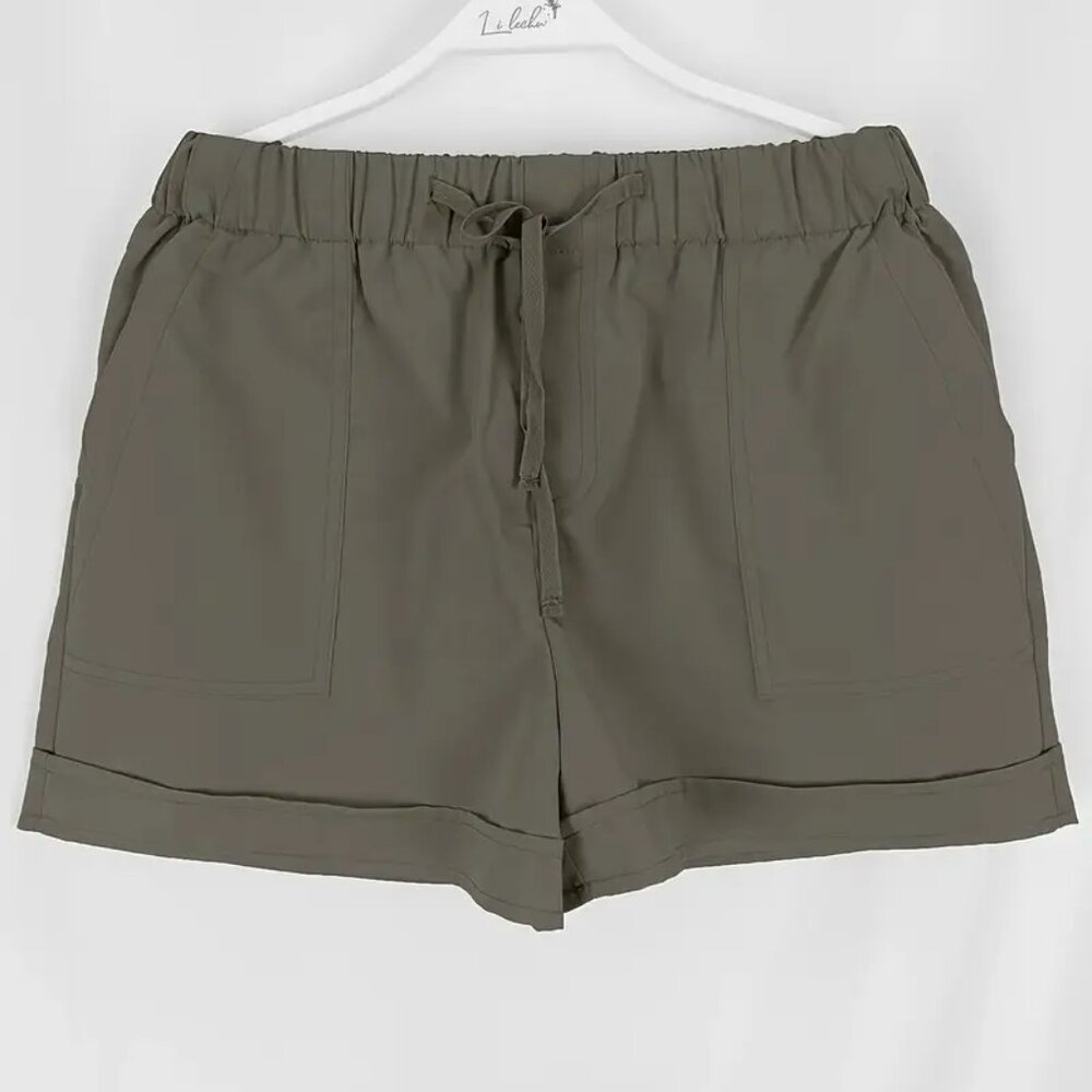 High Waisted Women's summer shorts - Dark Grey